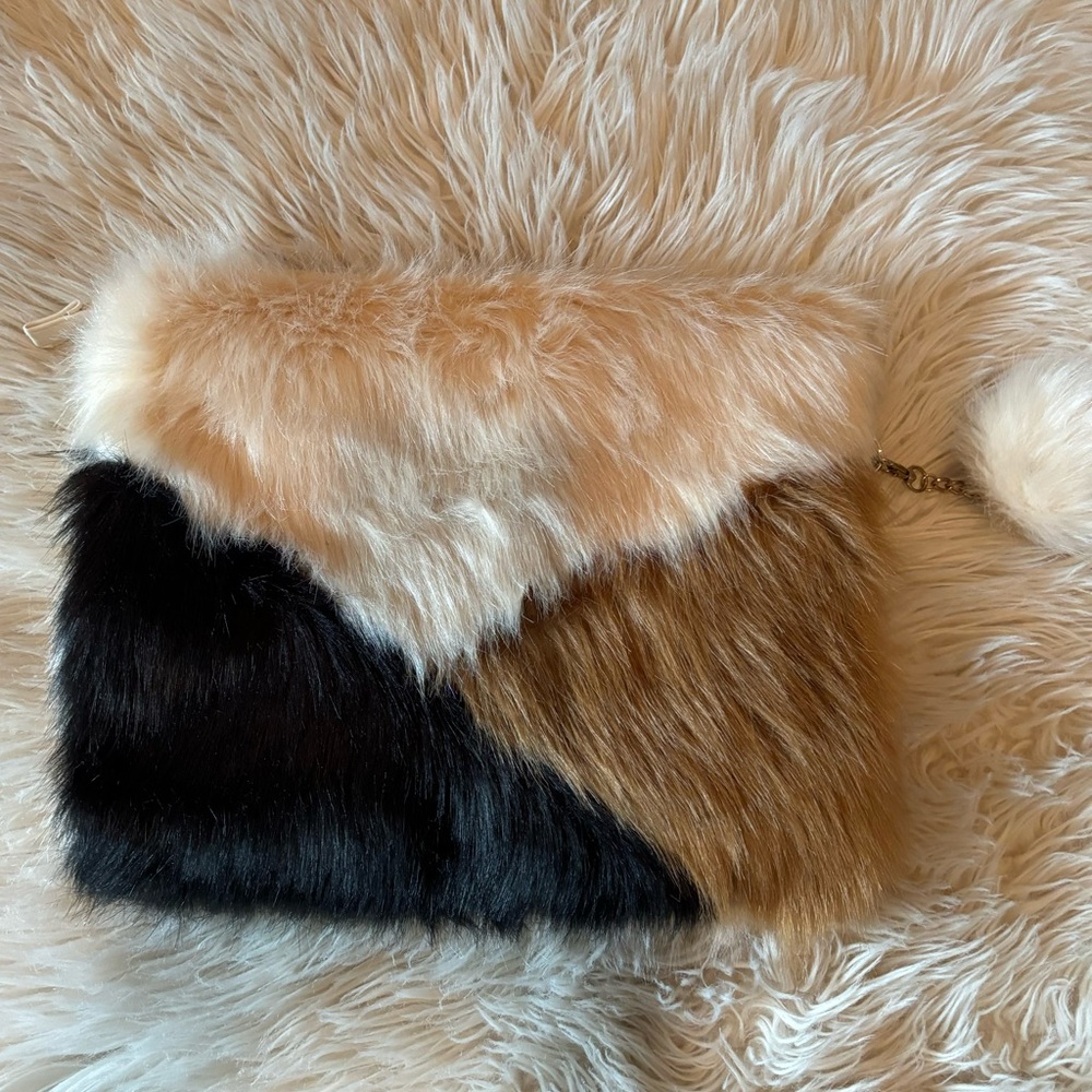 clutch purse furry